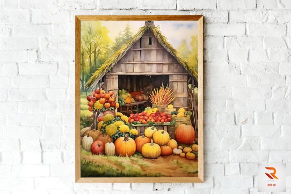 Download Watercolor Autumm Harvest Farm Wall Art - Farm wall art Collection