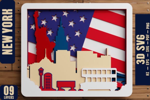 Download New York City 3D Multilayered SVG Cut - Multilayered svg Collection