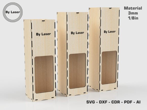 Download Laser Cut Files for Wine Box, 3 Sizes - Premium Bundle