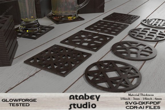 Download Coaster Laser Cut / Glowforge SVG Files - Glowforge svg files Collection
