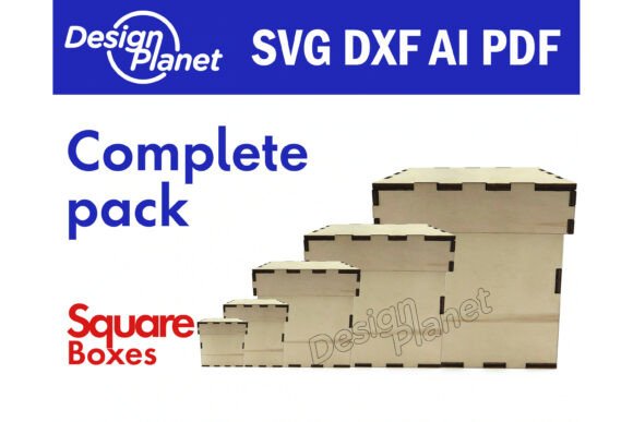 Download Laser Cut Box Bundle, Square Boxes Lid - Premium Resources