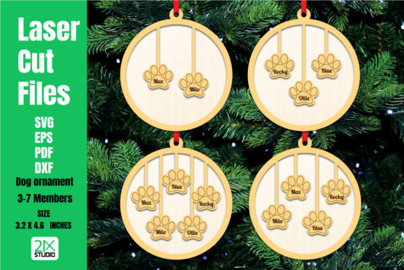 Download Dog Christmas Ornament Laser Cut Files - Premium Resources